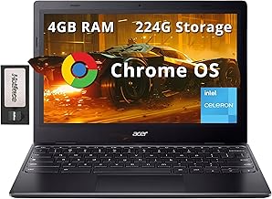 Chromebook 311 11.6" HD Laptop, Intel Celeron N4500, Intel UHD Graphics, 4GB LPDDR4X RAM, 224GB Storage (64GB eMMC+160GB Docking Station Set), Chrome OS, Wi-Fi 5, Black