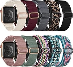 10 Pack Stretchy Solo Loop Compatible with Apple Watch Band 40mm 38mm 41mm 42mm 44mm 45mm 46mm 49mm Women Men,Soft Nylon Elastic Braided Strap for iWatch Series 11 10 9 8 7 6 5 4 3 2 1 SE Ultra