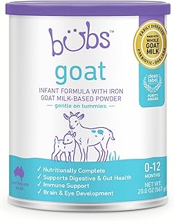 Sponsored Ad - Bubs Whole Goat Milk Formula with Iron, Goat Milk-Based Powder, for Infants 0-12 Months, Made with Non-GMO Goat Milk, 20 oz