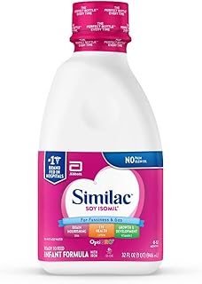 Soy Isomil Ready-to-Feed Infant Formula, for Fussiness & Gas, Plant-Based Protein, 32-fl-oz Bottle
