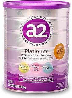 a2 Platinum® Premium Infant Formula for Babies Ages 0-12 Months, Whole Milk Powder-Based Formula with Iron, Nutritionally Complete, Made with Pure and Natural a2 Milk®, 31.7- oz Can, Pack of 6