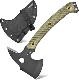 Sponsored Ad - C1342 Camping Axes,DC53 Steel Blade Micarta Handle Chopping Axe Bushcraft Camping Axes Survival Hatchet Full Tang Axe for Hiking Hunting Camping Splitting Chopping Wood(Green)