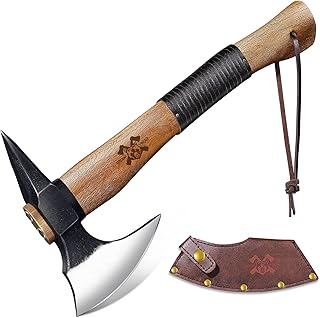 Sponsored Ad - Grumpy Bear 15" Survival Axe – Forged High Carbon Steel Hatchet with Spike Tail for Breaking Doors, Glass & Ice, Leather Handle & Lanyard, Ideal for Bushcraft & Outdoor Adventures