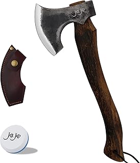 The Frostbreaker - Camping Hatchet - Forged Steel Axe with Leather Sheath - Survival Axe for Wood Splitting and Chopping - Bushcraft Hatchet - Perfect for Outdoor Adventures