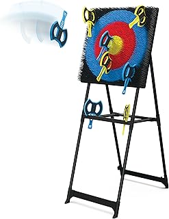 EastPoint Sports Axe Throwing Target Game - 5ft Tall Sturdy Steel Frame - Includes 8 Throwing Axes