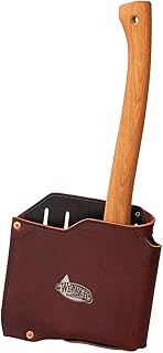 Leather Plastic Lined Burgundy Axe Sheath/Protector/Pouch