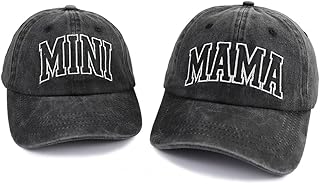 2PCS Mama and Mini Matching Hats, Adjustable Embroidered Cotton Mommy and Me Baseball Cap