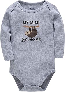 My Mimi Loves ME Newborn Long Sleeve Unisex Baby Bodysuit for Boy Girl