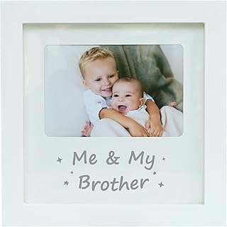 Me and My Brother Picture Frame, Sibling Picture Frame, Baby Keepsake Photo Frame, Little or Big Brother Gift, Nursery Décor, White