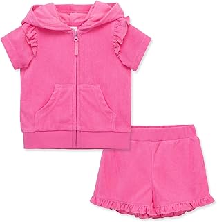 Little Me Clothes for Baby Girls' Hoodie and Short Cover Up Set, 6 Months - 4 Toddler