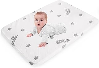 Bassinet Mattress Pad 25 x 36 Compatible with Dream On Me Nest/Zoom Portable/Zodiak, Pamo Babe Portable, Cosco Portable and Baby Trend, Waterproof Breathable Baby Foam with Removable Zippered Cover