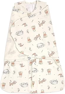 HALO Disney Baby 100% Cotton Sleepsack Swaddle, 3-Way Adjustable Wearable Blanket, TOG 1.5, Winnie Frolic, Small, 3-6 Months