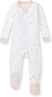 Burt's Bees Baby Girls' Snug Fit One-Piece Footed Non-Slip Sleeper Pajamas