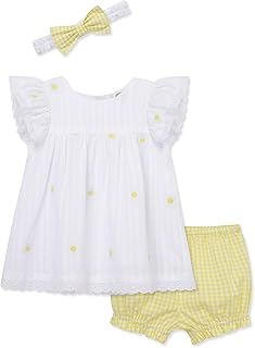Little Me Clothes for Baby Girls' Woven Sunsuit and Headband Set, 3-12 Months
