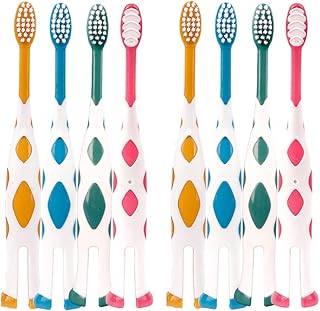 Sponsored Ad - 8 Packs Kids Toothbrush, Extra Soft Lovely Deer Toddler Toothbrush for Kids 2-8 Years (Pink&Orange&Blue&Green)
