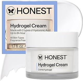 Sponsored Ad - Honest Beauty Hydrogel Cream with Hyaluronic Acid | Lightweight, Moisturizing Water Cream | Gentle for Sensitive Skin, Fragrance Free, Vegan | 1.7 fl oz