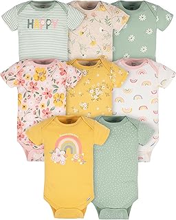 Sponsored Ad - baby-girls 8-pack Short Sleeve Onesies Bodysuits