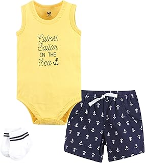 Unisex Baby Bodysuit, Short and Sock, 3-Piece Set