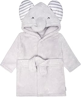 Unisex Baby Plushy Soft Hooded Animal Character Bathrobe