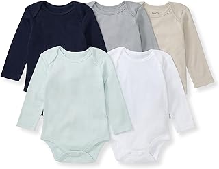 Organic Cotton Bodysuits – Baby Boy & Girl Short and Long Sleeve One-Pieces, 5-Pack
