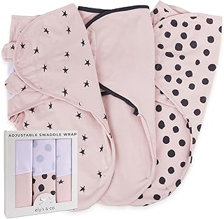 Sponsored Ad - Ely's & Co. Adjustable Swaddle Blanket Infant Baby Wrap Set 3 Pack, for Baby Girl (Blush Pink, 0-3 Months)