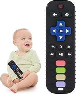 Sponsored Ad - Chuya Baby Teether Toy Chew Toys for Babies 3-24 Months TV Remote Control Shape Teething Relief for Infants (Black)