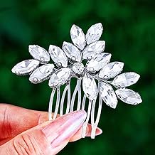 Sponsored Ad - Foyte Wedding Hair Comb Crystal Bridal Headpieces Rhinestone Hair Pieces Bridesmaid Side Combs Hair Accessories for Women (silver)