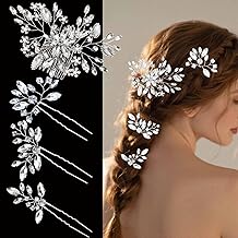 Sponsored Ad - 4Pcs Crystal Wedding Hair Comb Rhinestone Bridal Hairpins for Bride Bridesmaids Flower Girls Wedding Party Hair Accessories