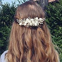 Sponsored Ad - Bridal White Hair Accessories Elegant Ceramic Flower Pearl Hair Piece with Comb for Wedding Party