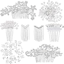 Maitys 44 Pieces Wedding Hair Accessories Faux Pearl Crystal Comb Clips U-shaped Flower Rhinestone Silver Pearl Hair Pieces for Prom Bride Bridesmaid (Classic Style)