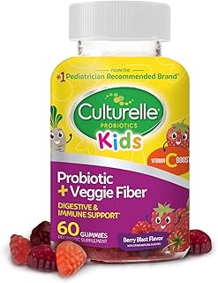Sponsored Ad - Daily Probiotic For Kids + Veggie Fiber Gummies (Ages 3+) - 60 Count - Digestive Health & Immune Support – Berry Flavor with a Vitamin C Boost