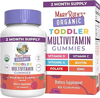 Vitamin Gummy | Kids and Toddlers Age 2+ | USDA | Daily Vitamin C | D3 | Zinc | Mixed Berry and Cherry | 2 Month Supply
