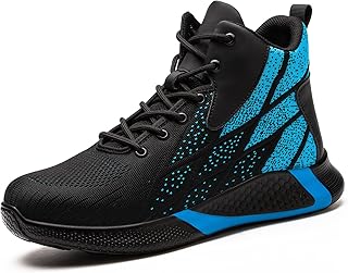 Sponsored Ad - Steel Toe Shoes for Men Women Work Indestructible Safety Shoes Work Slip Resistant Protected Steel Toe Lightweight Safety Sneakers Fashion Safety Industrial Shoes
