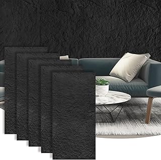 Sponsored Ad - 5-Pack 3D Faux Stone Wall Panels, PU Cement-Texture Wainscoting Panels for Interior Walls – Waterproof & Lightweight, Covers 38.7 Sq.Ft, 47.2" x 23.6", for TV Wall, Office, Living Room 
