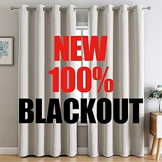 Sponsored Ad - G2000 100% Blackout Curtains for Bedroom Living Room Curtains 95 Inches Long Beige Curtains Room Darkening Window Grommet Curtains Thermal Lined Insulated Light Blocking Noise Reducing 