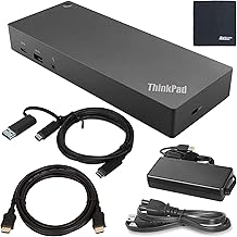 Lenovo ThinkPad Hybrid USB-C Dock US (40AF0135US) with USB Type-A Adapter + ZoomSpeed HDMI Cable (with Ethernet) + Starter Bundle