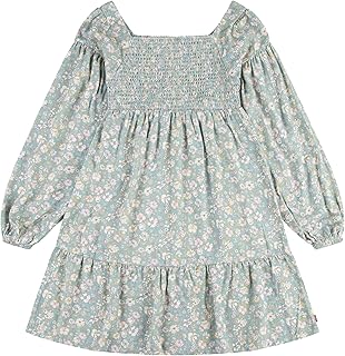 Girls Long Sleeve Smocked Dress