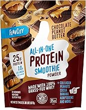 FlavCity Grass Fed Whey Chocolate Protein Powder - Chocolate Peanut Butter - 25g Protein & 10g Collagen - Made with Organic Cocoa & Coconut Milk - Gluten Free & No Added Sugars (20 Servings)