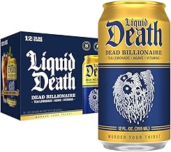 Liquid Death, Dead Billionaire Iced Tea, 12-Pack (12 oz Cans), Half Lemonade Half Black Tea, Low Calorie, No Artificial Sweeteners, B12 & B6 Vitamins