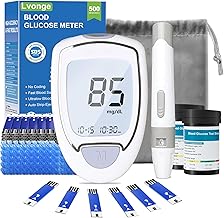 Glucose Monitor Kit, High Accuracy Blood Sugar Testing Kit with 100 Glucometer Strips & 100 Lancets, Larger-Screen Glucose Monitor with Lancing Devices, No Coding, Portable for Home or Travel