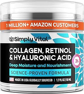 Sponsored Ad - Collagen, Retinol & Hyaluronic Acid Cream - Anti-Aging Face Moisturizer for Face, Firming Skin Care Neck & Décolleté - Made in USA, Daily Moisturizer Face Cream Day & Night - 1.7 fl.oz.