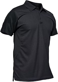 Men's Polo Shirt Quick Dry Performance Short Sleeve Tactical Shirts Pique Jersey Golf Shirt