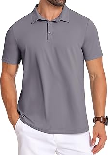 Sponsored Ad - Mens Polo Shirts Short Sleeve Golf Shirts Moisture Wicking Athletic Casual Polo Shirts