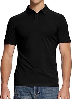 Men's Polo Shirts Slim Fit Moisture Wicking Golf Shirts Performance Short Sleeve for Men