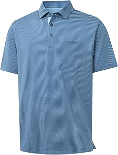 Mens Golf Shirts Short Sleeve Dry Fit Jacquard Performance Moisture Wicking Casual Pocket Collared Polo Shirts for Men