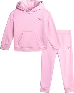 Toddler Girls Sweatsuit Set - 2 Piece Performance Fleece Hooded Sweatshirt and Jogger Sweatpants for Girls