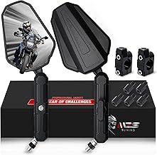 Sponsored Ad - Adventure Motorcycle Mirrors, 10mm 8mm Foldable Motorbike Rear View Handlebar Side Mirror with Aluminum Mount Black Fit for Street Dirt Electric Bike Ebike Scooter ATV Quad