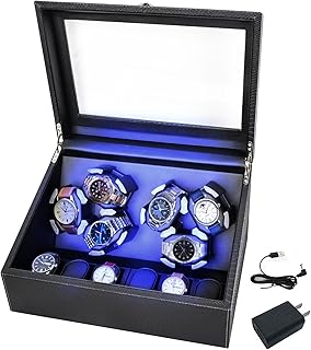Luxury Automatic Watch Winder for Rolex/Omega/Cartier for Automatic Watches with Whisper-Quiet Motor (<5dB), Anti-Scratch Memory Foam & Stable Base