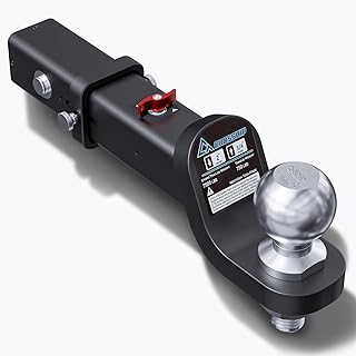 No-Accessory Trailer Ball Mount Hitch - Fits 2'' Receiver, 2'' Drop Ball Mount, Solid Dual Ball 2-5/16" Tow Hitch 7500 LBS GTW Heavy Duty Truck with Pin for SUV, Truck, RV, ATV