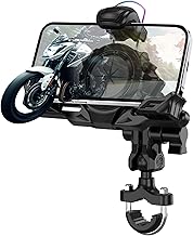 Sponsored Ad - Motorcycle Phone Mount Holder，Bicycle Phone Mount,Metal Extension Arm-Dual Vibration Dampener,Suitable for Handlebar and Rearview Mirror Installation,Clamp for 4.7-7.2" Smartphone